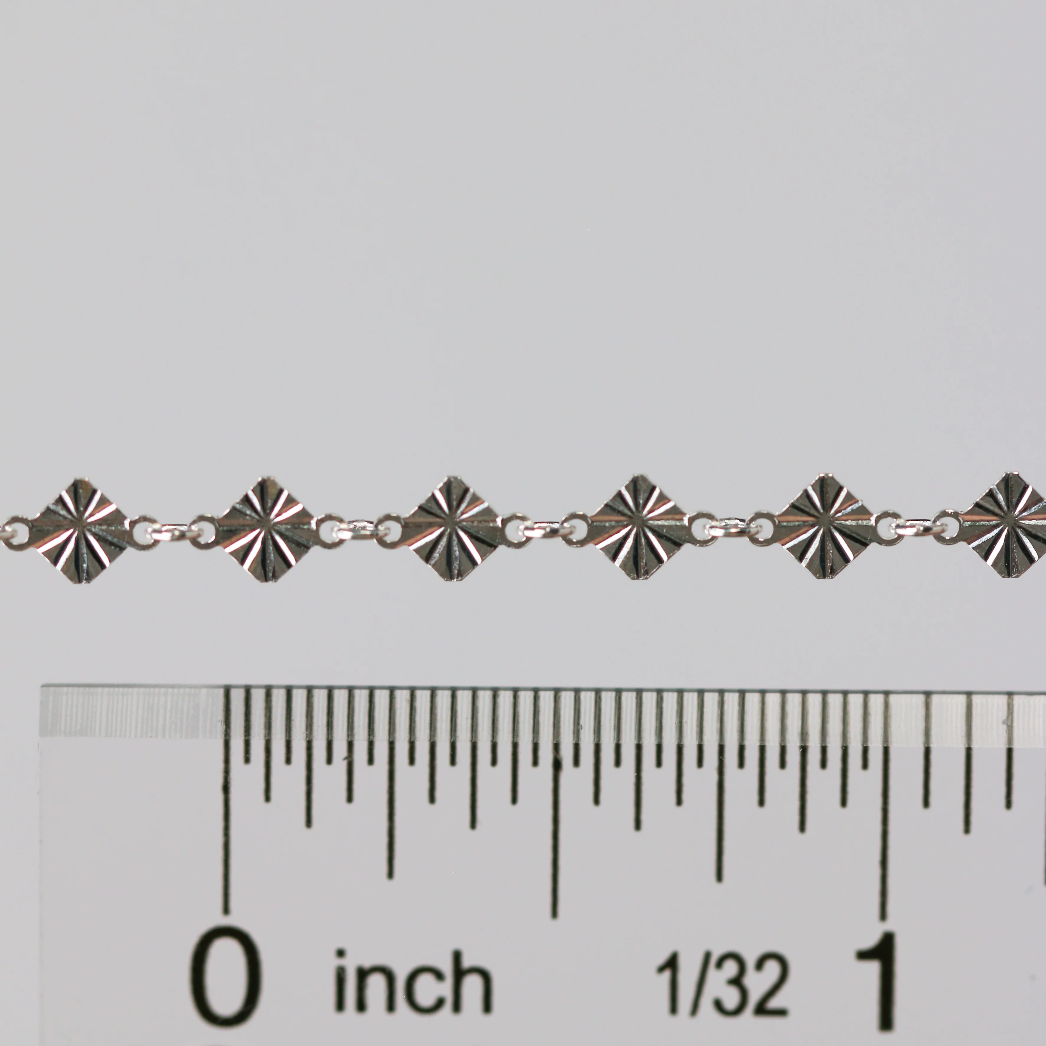 Antonella Permanent Jewelry Chain, Diamond Disc Design, Rolo Links, Available in Sterling Silver - Image 5