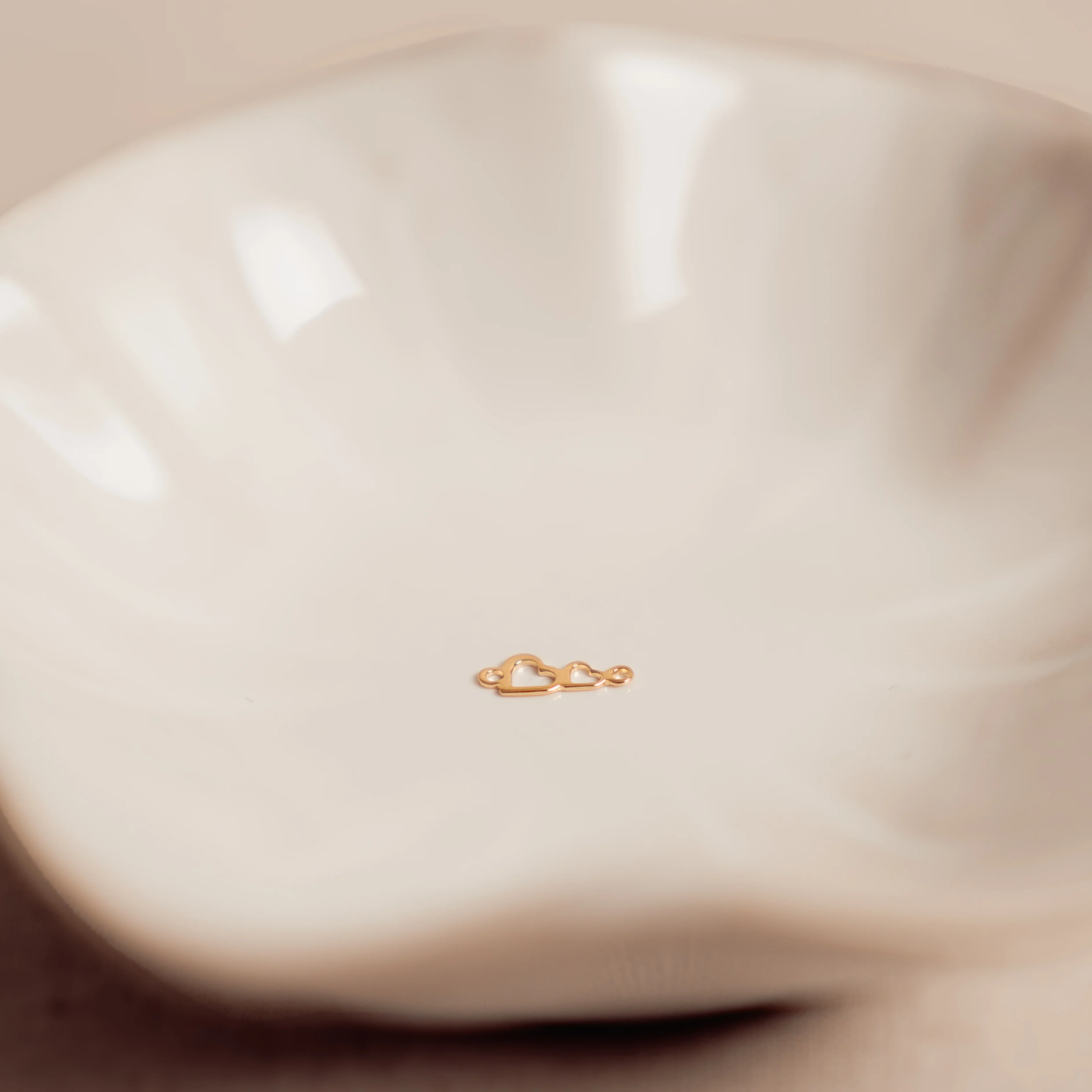 Double Heart Auburn Connectors | 4 Pack | 14K Gold Filled Yellow and .925 Sterling Silver - Image 3