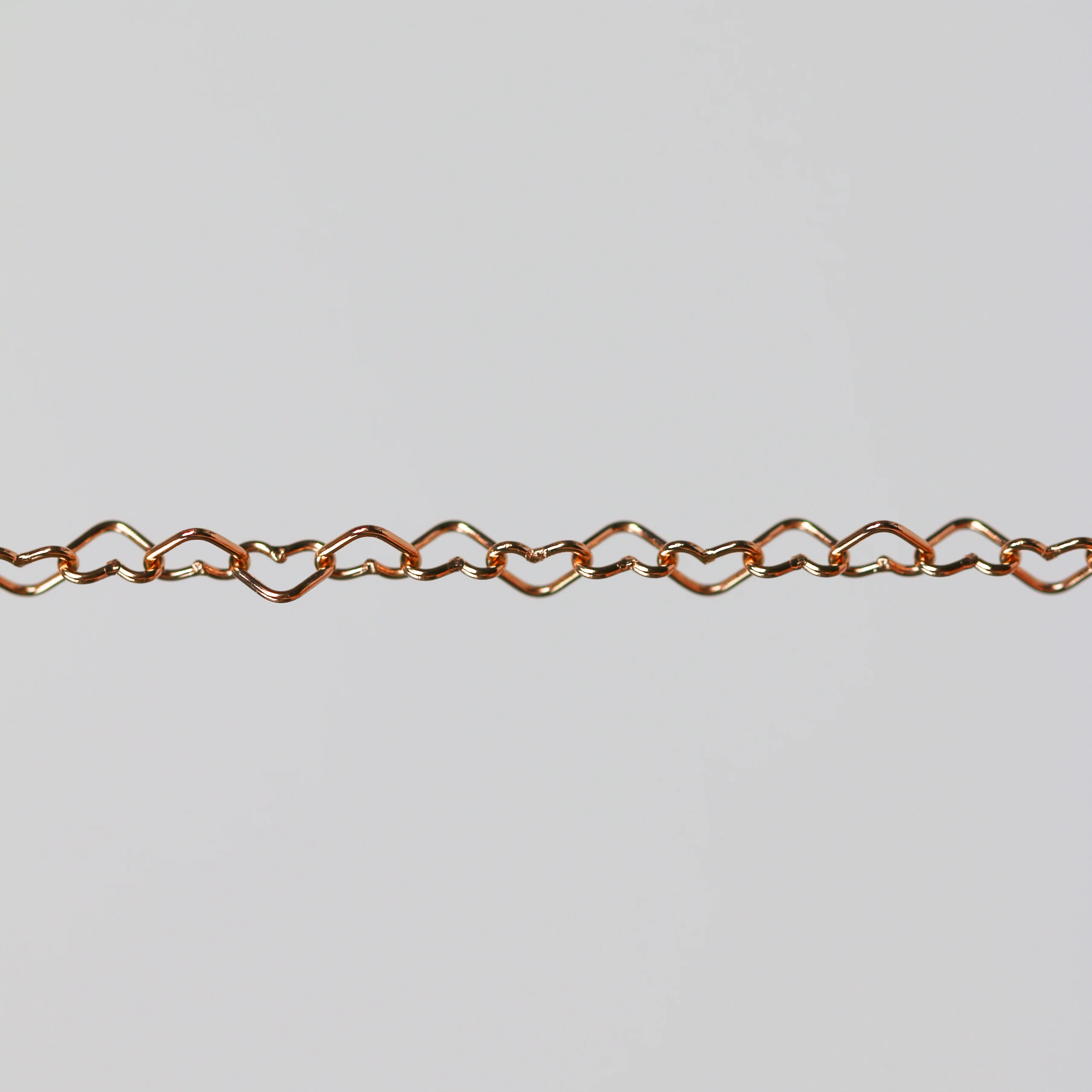 Ella Permanent Jewelry Chain, Flat Heart Design, Flat Heart Links, Available in Gold and Silver Options - Image 4