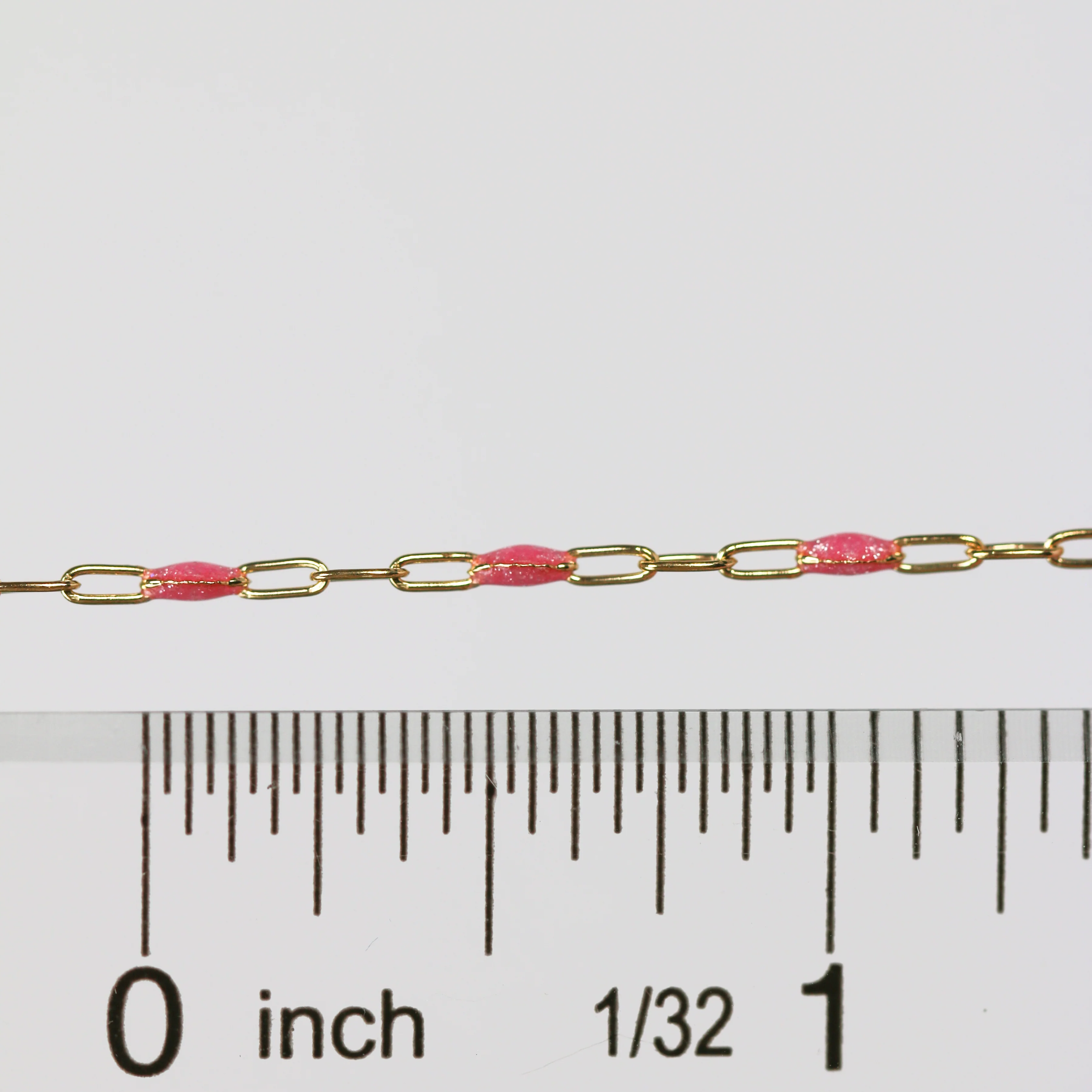 Lavinia Permanent Jewelry Chain, Pink Enamel Design, Cable Links, Available in Gold Filled and Sterling Silver - Image 5